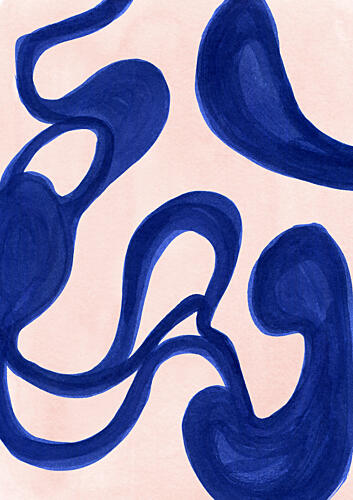 Fluid Organic Flow Art Print by Jenja Braun