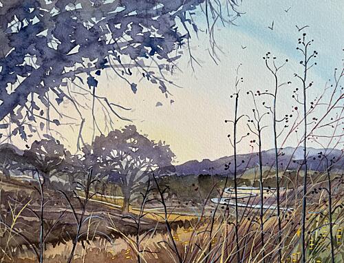 Golden Hour Countryside Gold Print