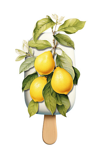 Fresh Lemon Popsicle Pop art reproduction