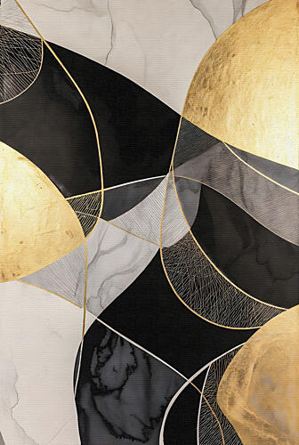 Black Gold Fluidity Gold Print