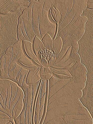 Tranquil Lotus Relief Art Print