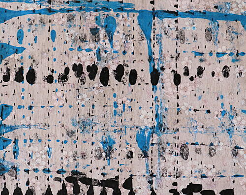 Abstract Blue Floral Drips Art Print by Santhosh ch