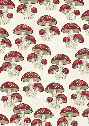 Whimsical Mushroom Pattern Art Print