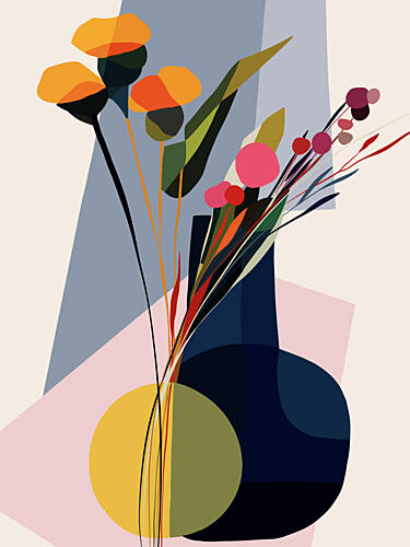 Vibrant Abstract Blooms Art Print