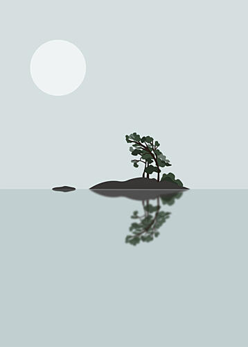 Solitary Island Reflection Art Print by Elsa Natterdal