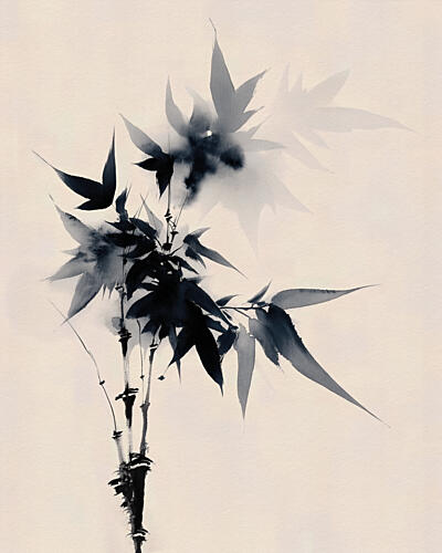 Graceful Ink Bamboo Art Print