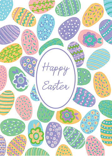 Happy Colorful Easter Eggs Art Print