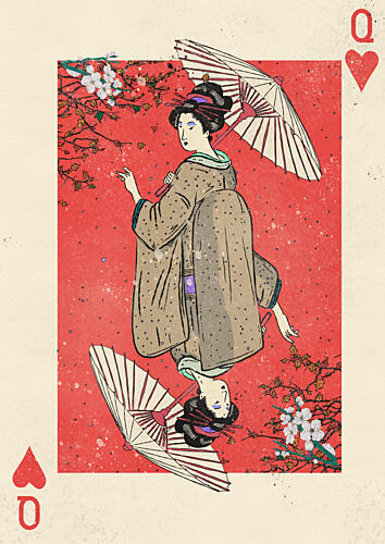 Japanese Cherry Blossom Queen Art Print