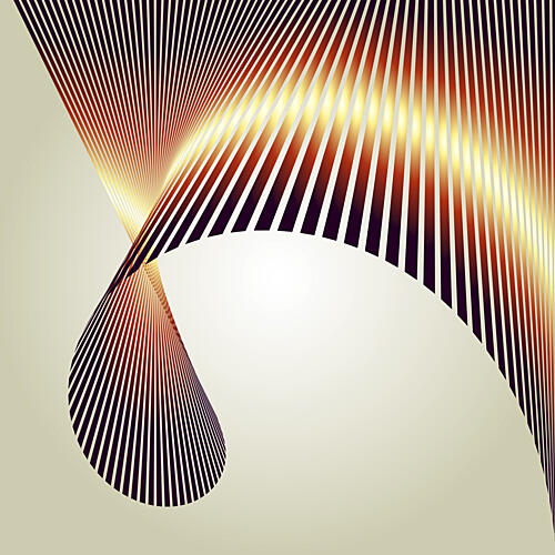 Golden Flowing Lines Gold Print