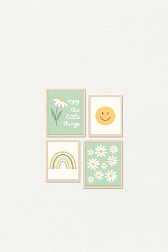 Happy Daisy Rainbow Smile Art Print