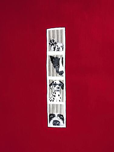 Playful Dog Faces Art Print by Idah Christina