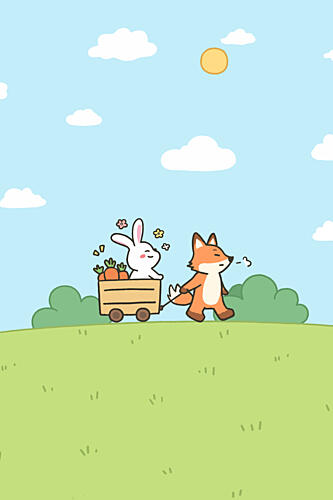 Fox and Rabbits Journey Art Print
