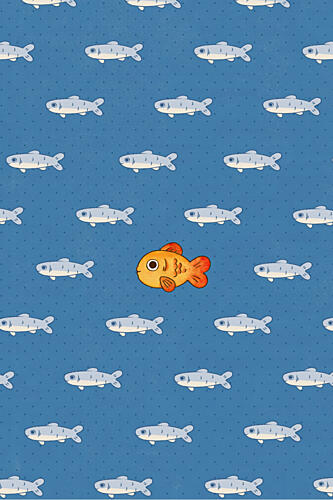 Golden Fish Stands out Gold Print