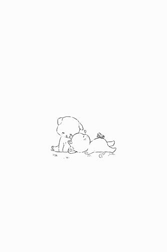 Cute Puppy Kitten Friends Art Print