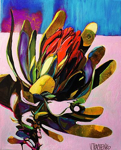 Colorful Protea Abstract Art Print