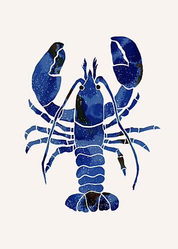 Watercolor Blue Lobster Art Print