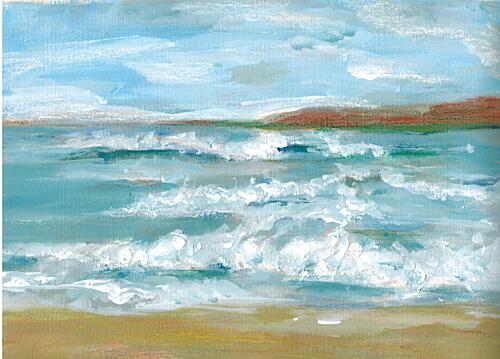 Crashing Coastal Waves Art Print by Amy Barnhart