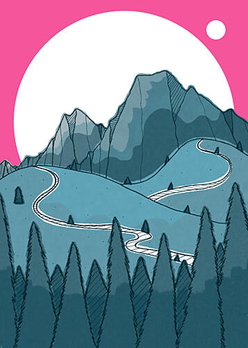 Pink Sky Mountains Art Print