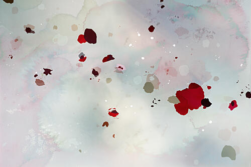 Dreamy Crimson Splashes Art Print by Miriam Stayte