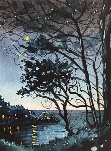 Magical Night Reflections Art Print