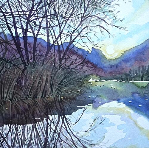Tranquil Winter Dawn Art Print