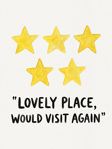 Five Star Review Gold Print