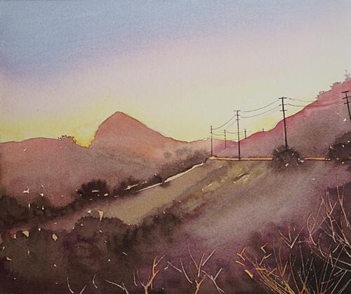 Warm Mountain Sunset Art Print