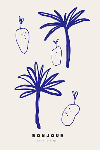 Bonjour Making Memories Tropical Print