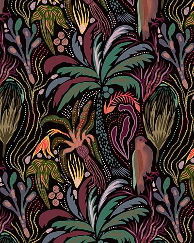 Dark Tropical Jungle Pattern Tropical Print