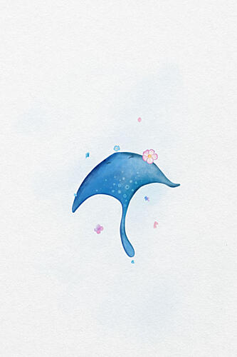 Blue Manta Bloom Art Print