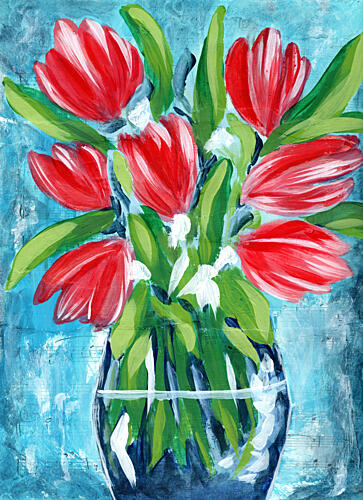 Vibrant Red Tulips Art Print by Jasmine Goodwin