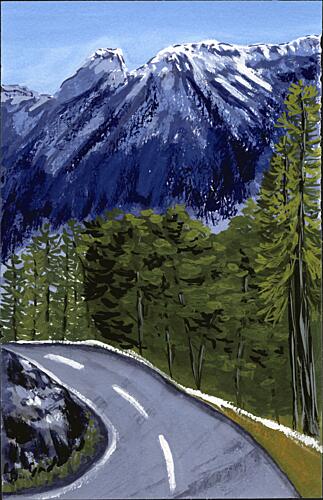 Winding Mountain Road Art Print by Jasmine Goodwin