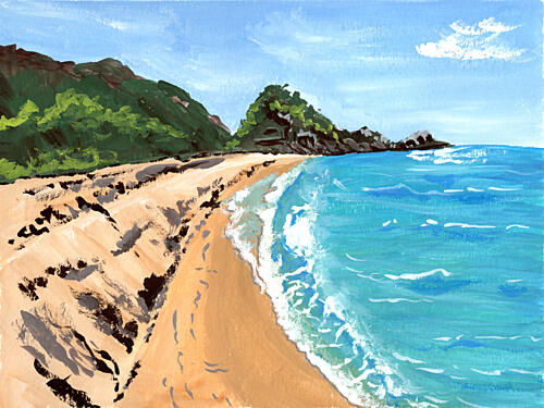 Tropical Beach Paradise Art Print by Jasmine Goodwin