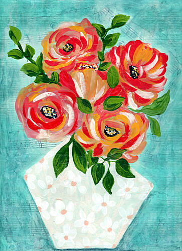 Modern Floral Bouquet Art Print by Jasmine Goodwin
