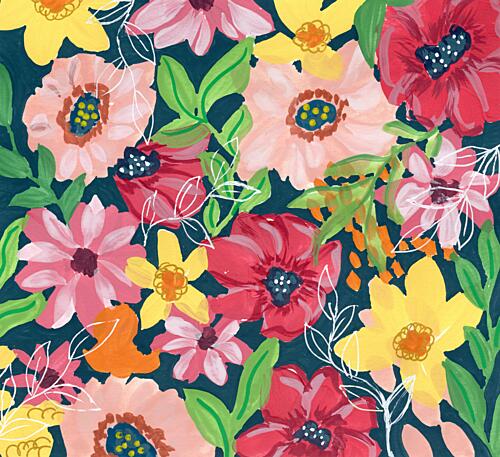 Vibrant Painted Flowers Art Print by Jasmine Goodwin