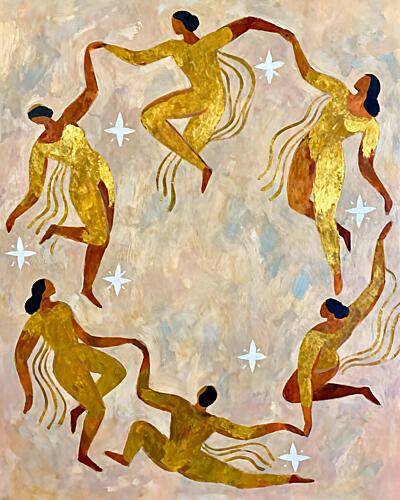 Golden Circle Dance Gold Print