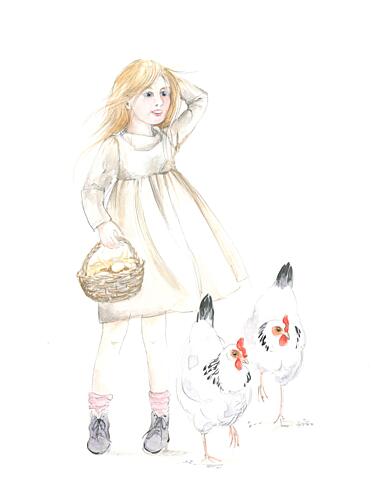 Collecting Eggs Easter 26 Art Print