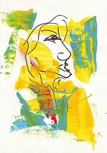 Vibrant Abstract Portrait Art Print