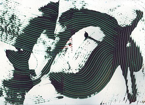Textured Green Abstract Strokes Art Print