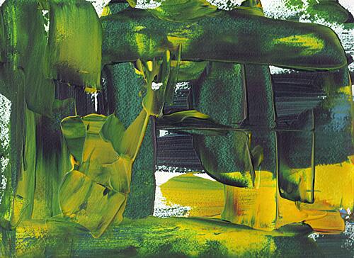 Vibrant Green Yellow Abstract Art Print