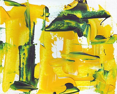 Bold Yellow Green Abstract Art Print