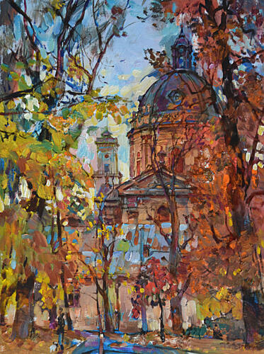 Vibrant Autumn Dome Art Print