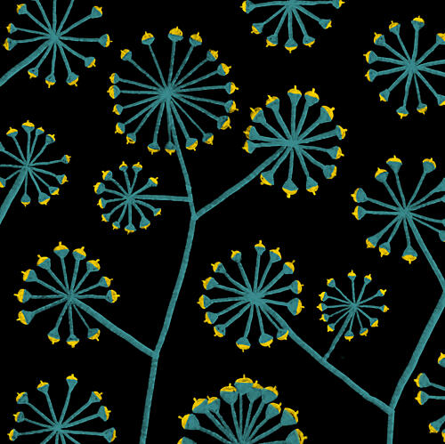 Abstract Teal Blooms Art Print by Martina Scott