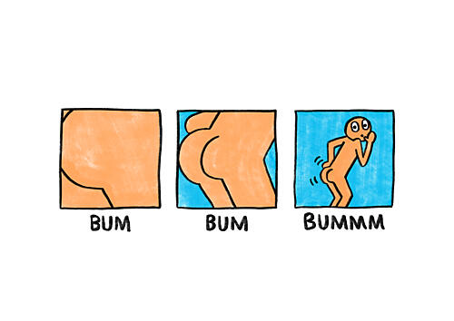 Funny Fart Cartoon Art Print by Martina Scott