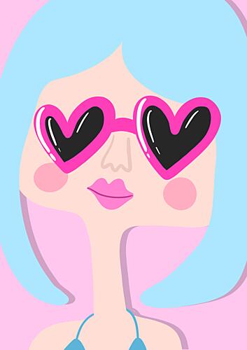 Heart Glasses Pop art reproduction