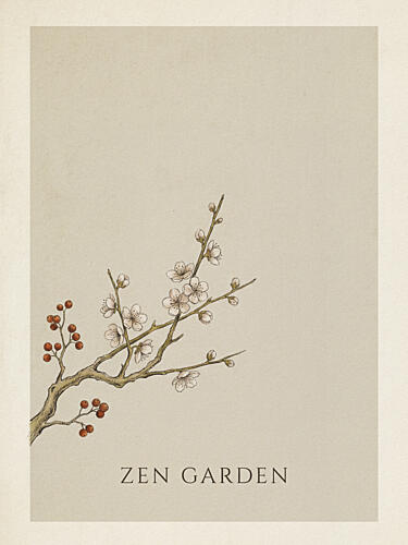 Zen Garden Blossoms Art Print