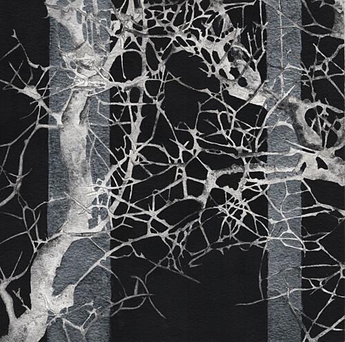 Silvery Branches Pattern Art Print