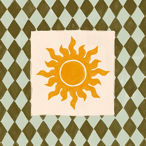 Sunny Diamond Pattern Art Print