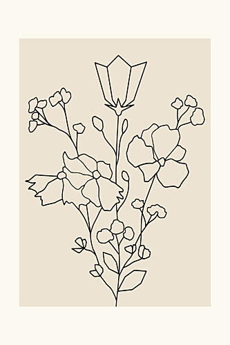 Elegant Floral Lines Art Print by Cartissi