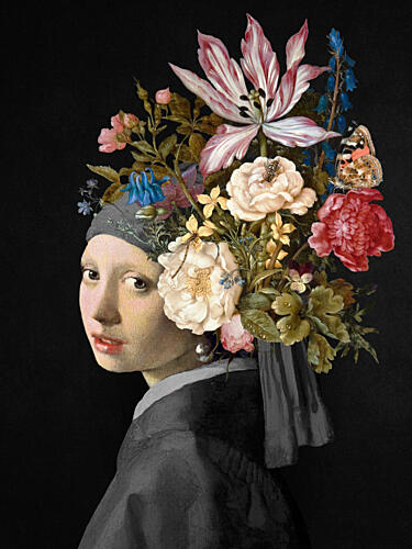 Floral Turban Portrait Art Print